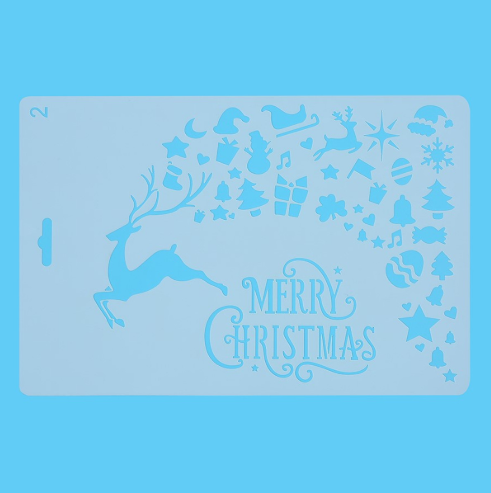 [HCM]Thước Vẽ Hoạ Tiết Thủ Công Merry Christmas - Mẫu 2