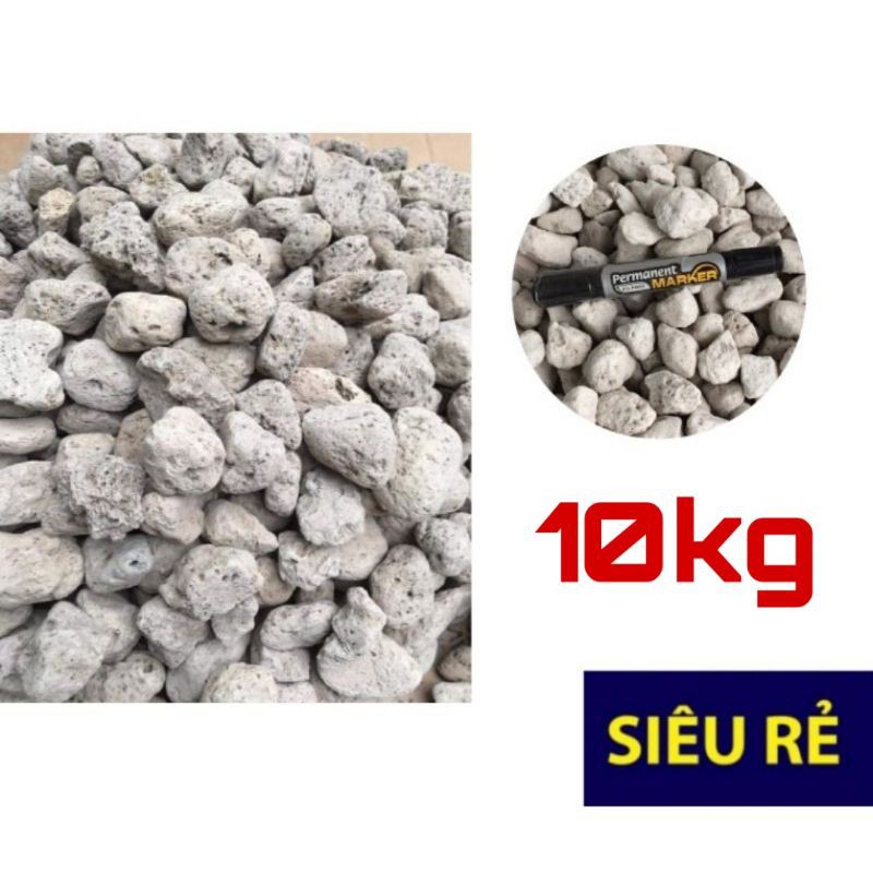 [Mã 158FMCGSALE giảm 7% tối đa 100K đơn 500K] nham thạch trắng, đá lông vũ indo (10kg) 2-3 và 2-4