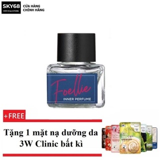 [Che Tên Nhạy Cảm] Nước hoa vùng kín hương biển thơm mát Foellie Eau De Innerb Perfume 5ml - Vogue (chai màu xanh) + Tặng 1 mặt nạ dưỡng da 3W Clinic bất kì thumbnail
