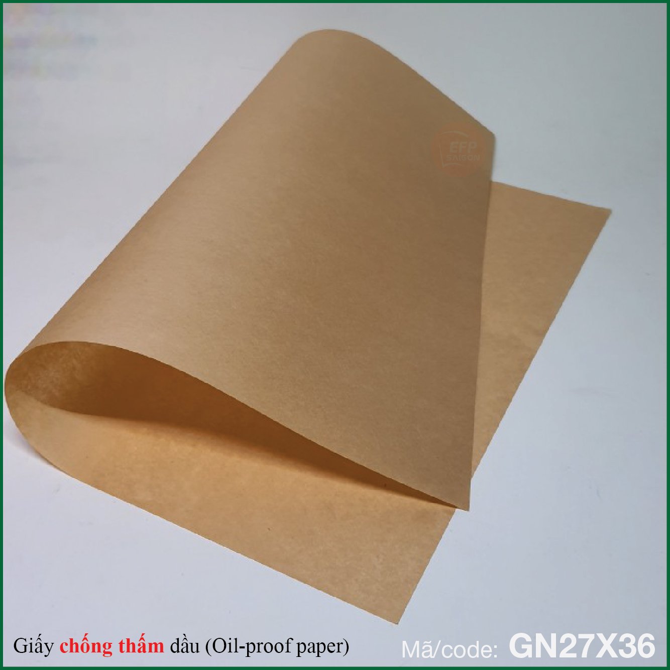 Giấy gói thực phẩm chống thấm dầu màu nâu size 27x36cm