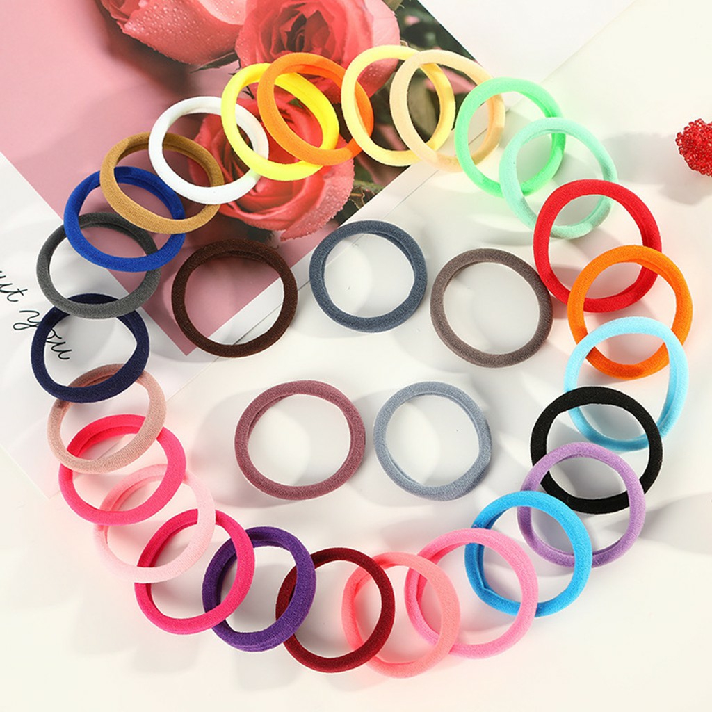 SET 5 CÁI BUỘC TÓC BASIC CHUN CO GIÃN TRƠN NHIỀU MÀU LỰA CHỌN | VUDEO THẬT | KISS PLAZA