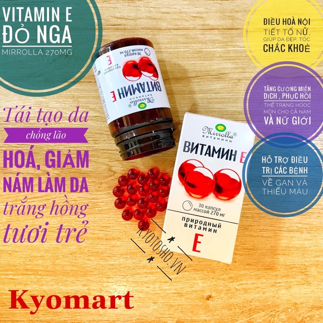 Vitamin E Nga Mirrolla 30 viên