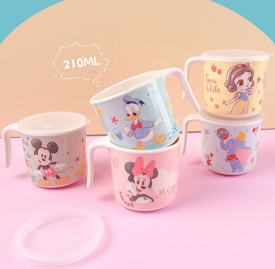 [Hàng mới về] Ly Melamine tay cầm Disney có nắp cho bé