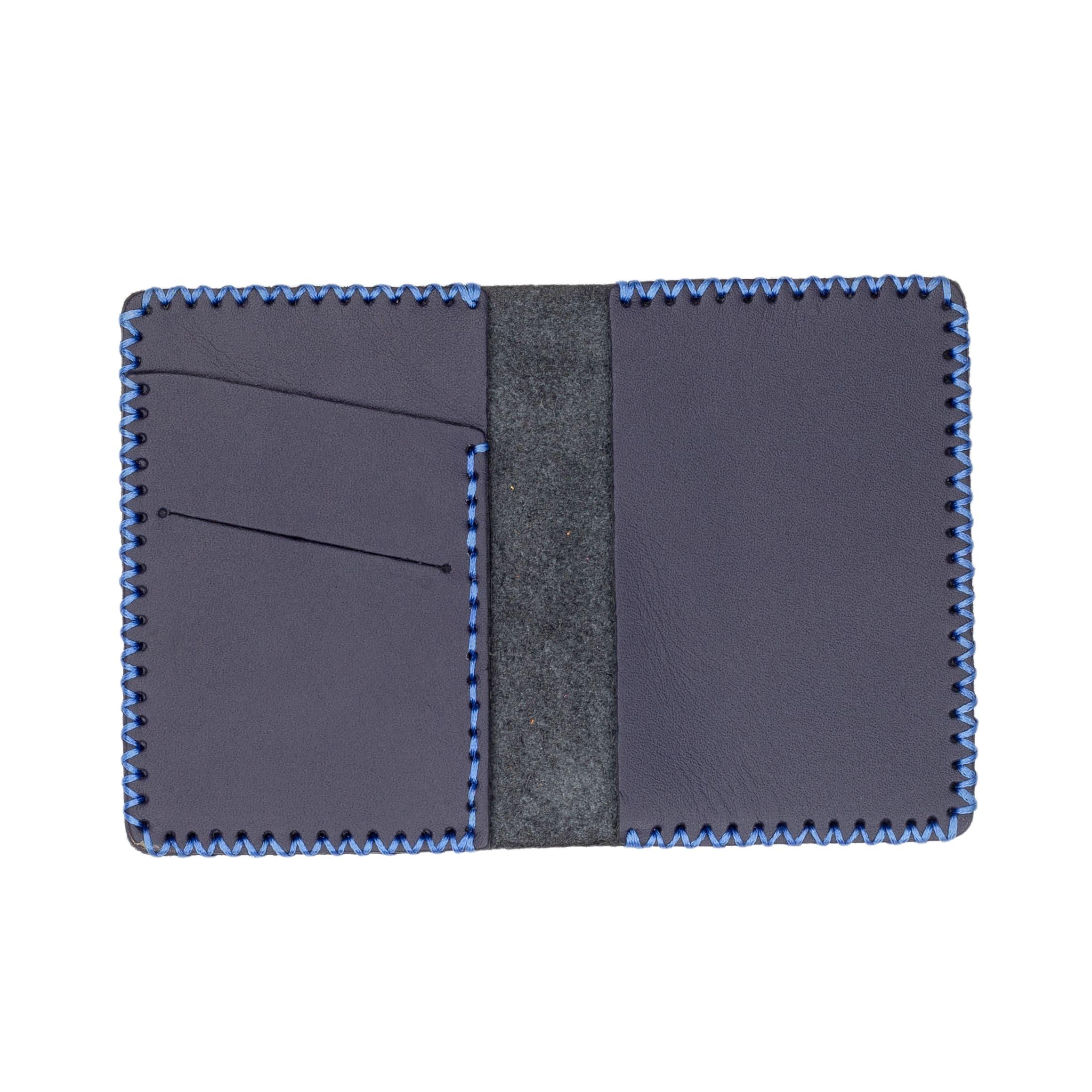 Ví Nhỏ handmade da bò Galaxy Store GVM02 (Xanh Navy)
