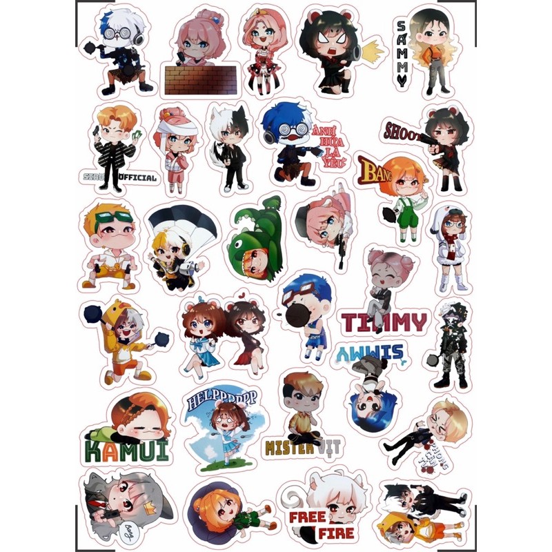 Sticker hero team đại chiến 30-60 cái decal bóc dán khác nhau