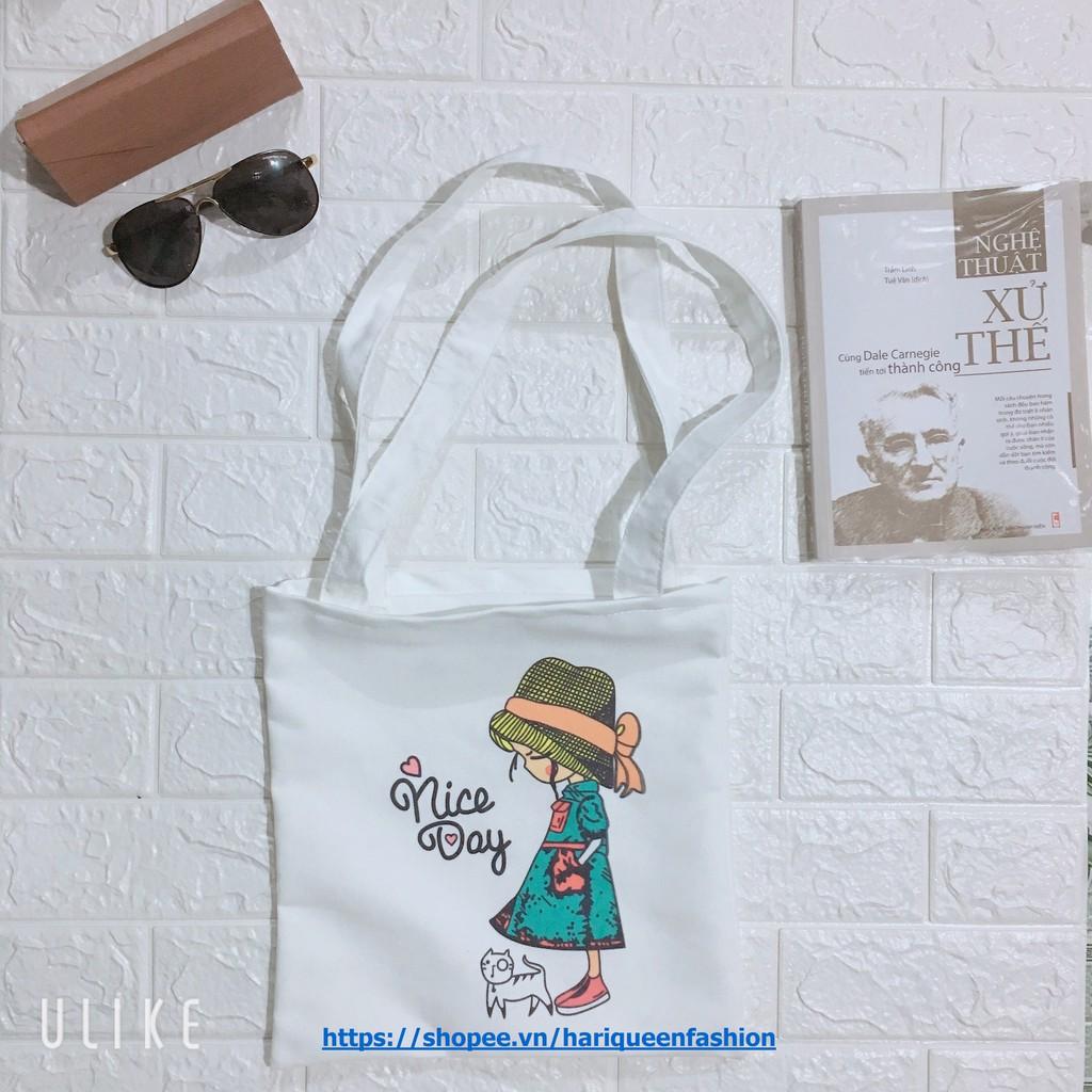 [Túi tote] Túi vải cô gái Nice day DTR0319