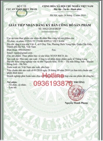 XOAN RICO - Uống và Xịt