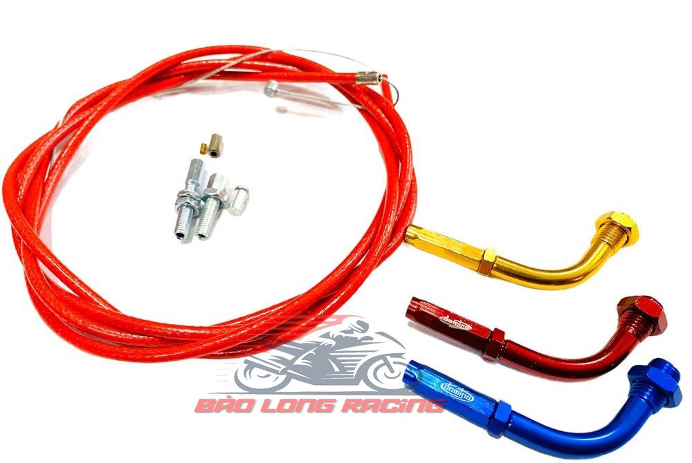 Combo Dây Ga Thái Đỏ tặng kèm Ống Ga Nhôm Dominoo gắn được nhiều loại xe máy