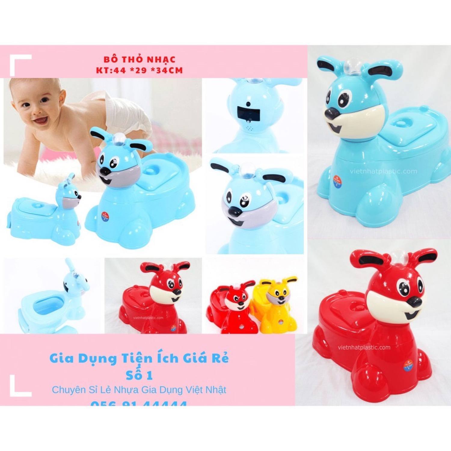 Bô thỏ - bô vệ sinh cho bé có nhạc việt nhật cao cấp