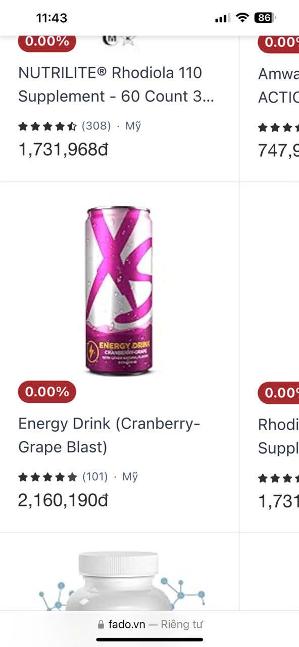 XS AWAY SUGAR FREE Sparkling Water