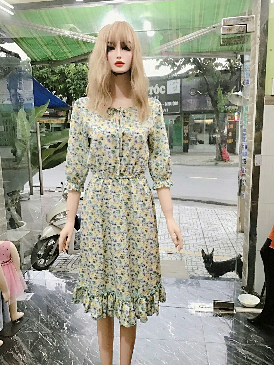 Đầm Váy Lụa Thiết Kế Cao Cấp In Họa Tiết Hoa Nhí