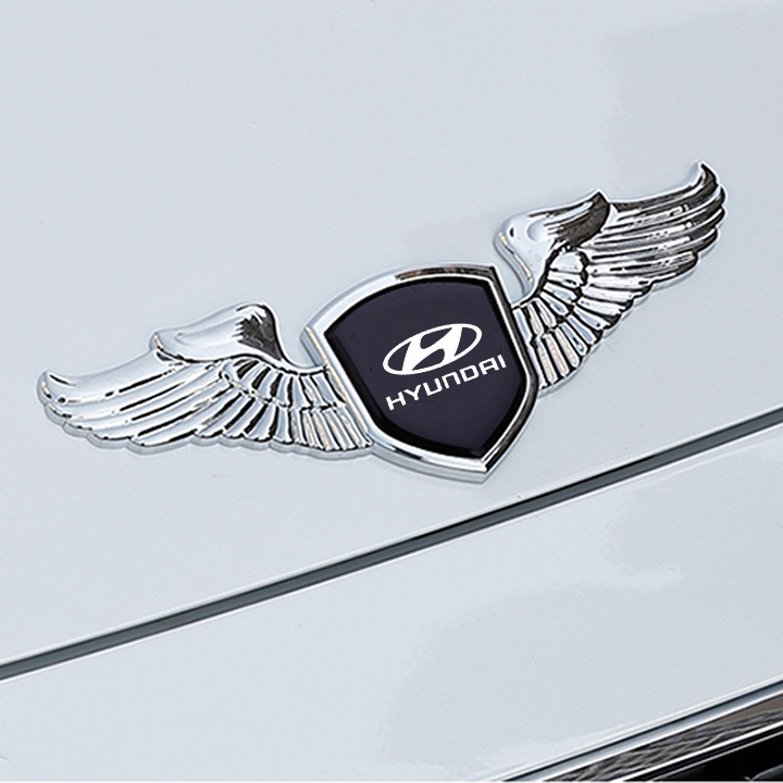 Logo đôi cánh dán capo xe ô tô cao cấp (Hyundai)