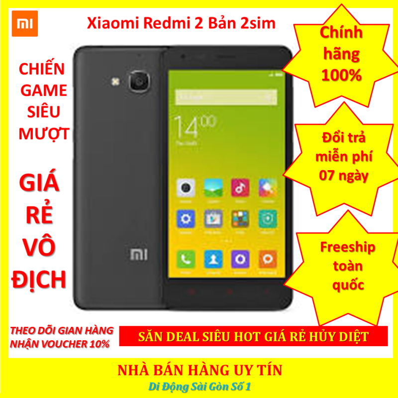 điện thoại Xiaomi Redmi 2 2sim mới Máy Chính Hãng - CHƠI LIÊN QUÂN MƯỢT
