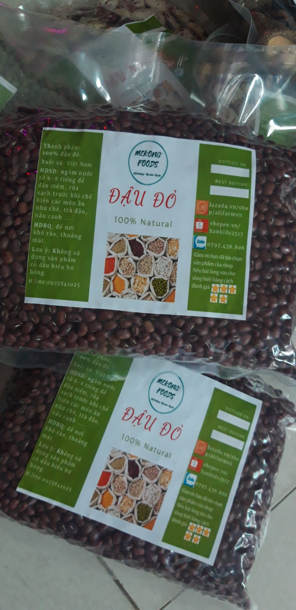 1kg Đậu đỏ nguyên hạt nhà quê
