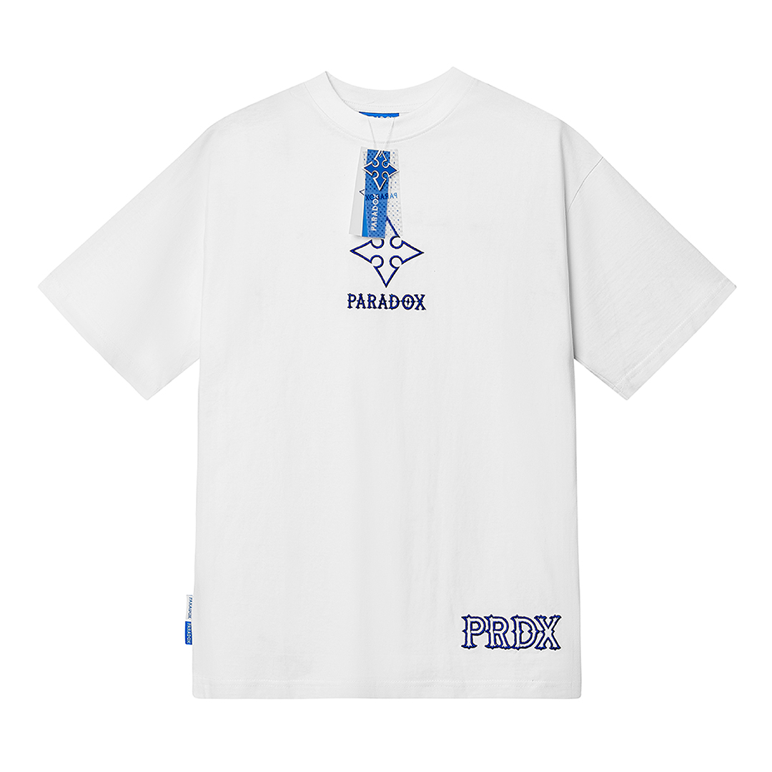 Áo thun form rộng Paradox tay lỡ - Unisex - In hình - ESSENTIAL EMBROIDERY - Đen, Trắng