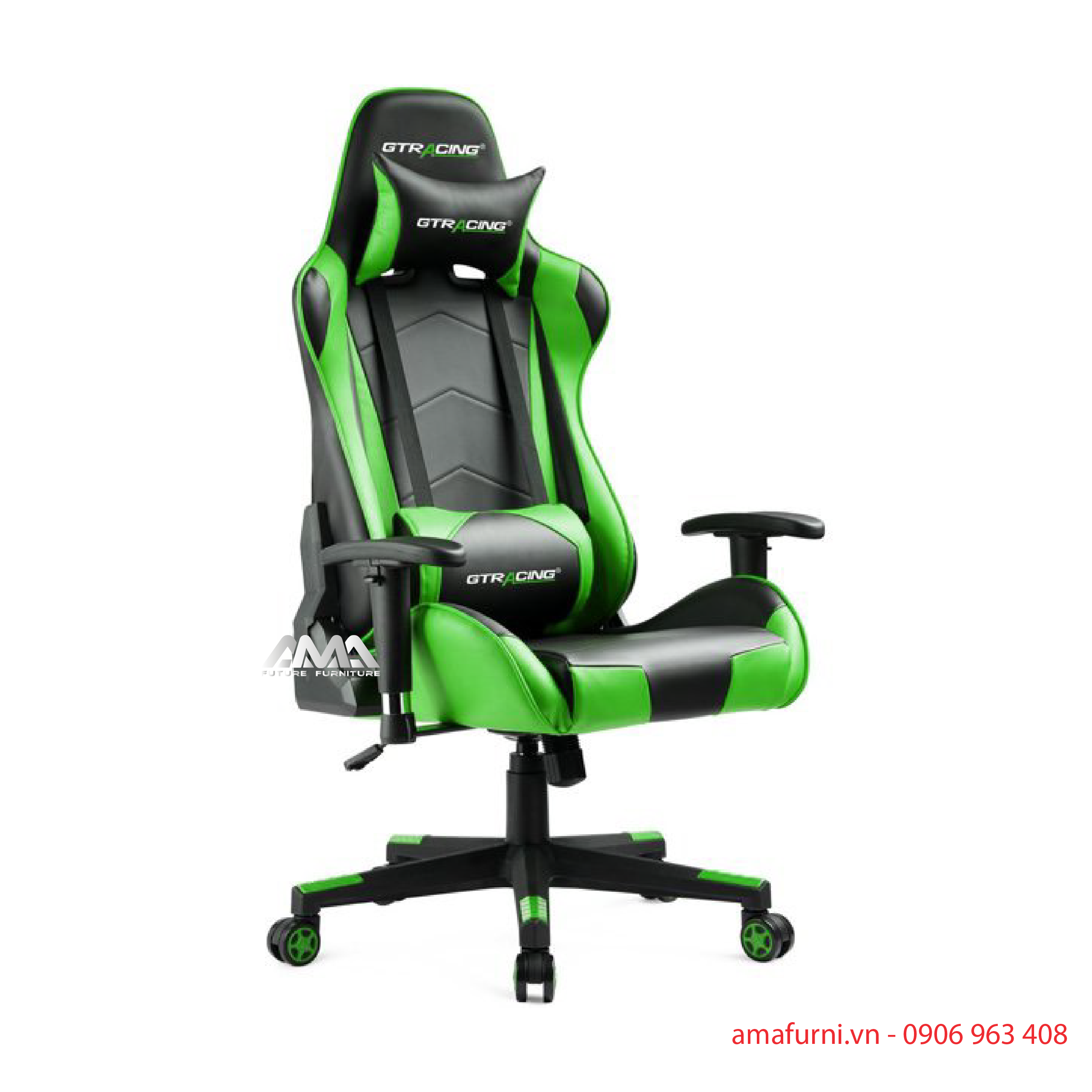 Ghế Game Gaming Chân Xoay Dành Cho Game Thủ AMA-GT-RACING-GREEN