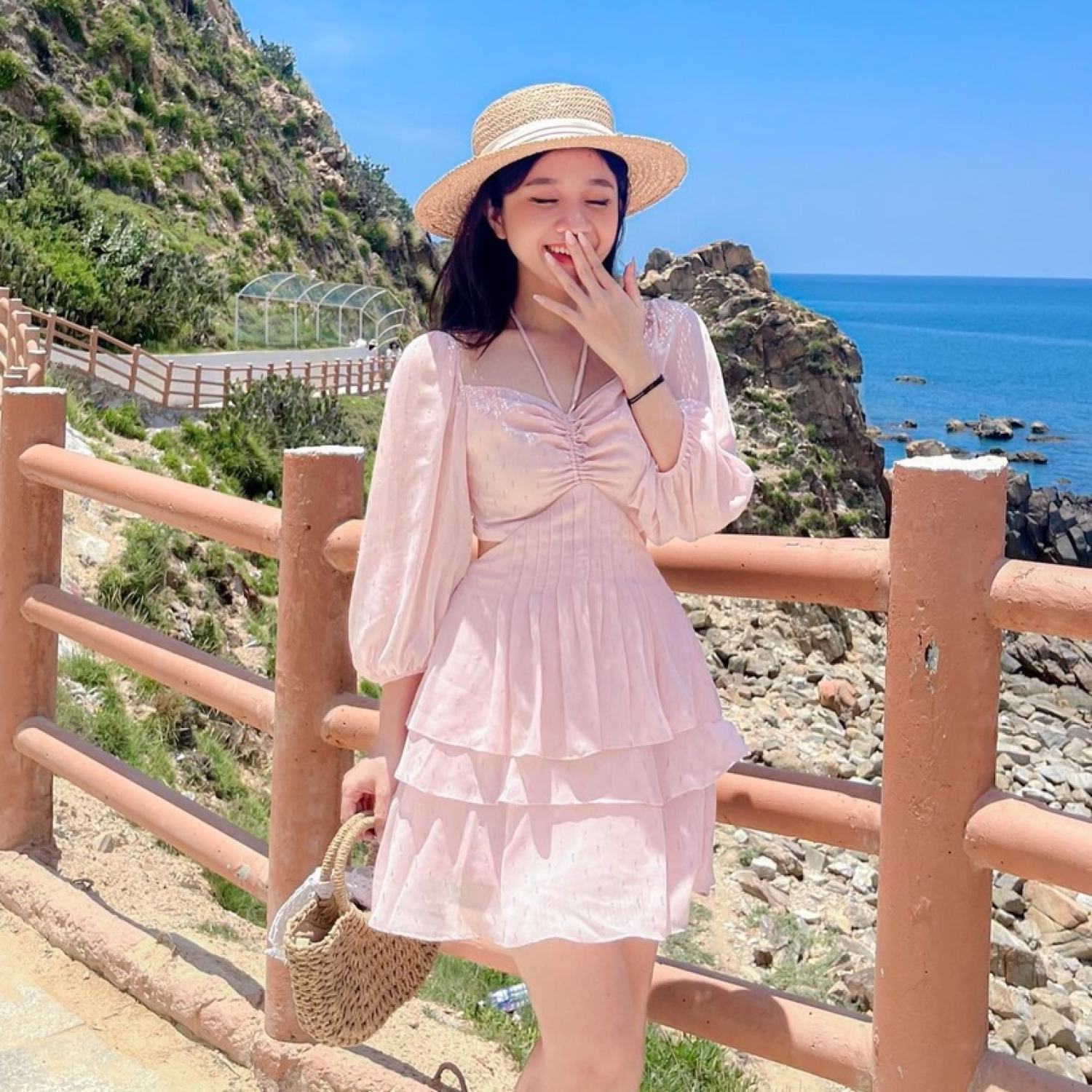 Đầm LILINA - Đầm khoét lưng tùng bèo