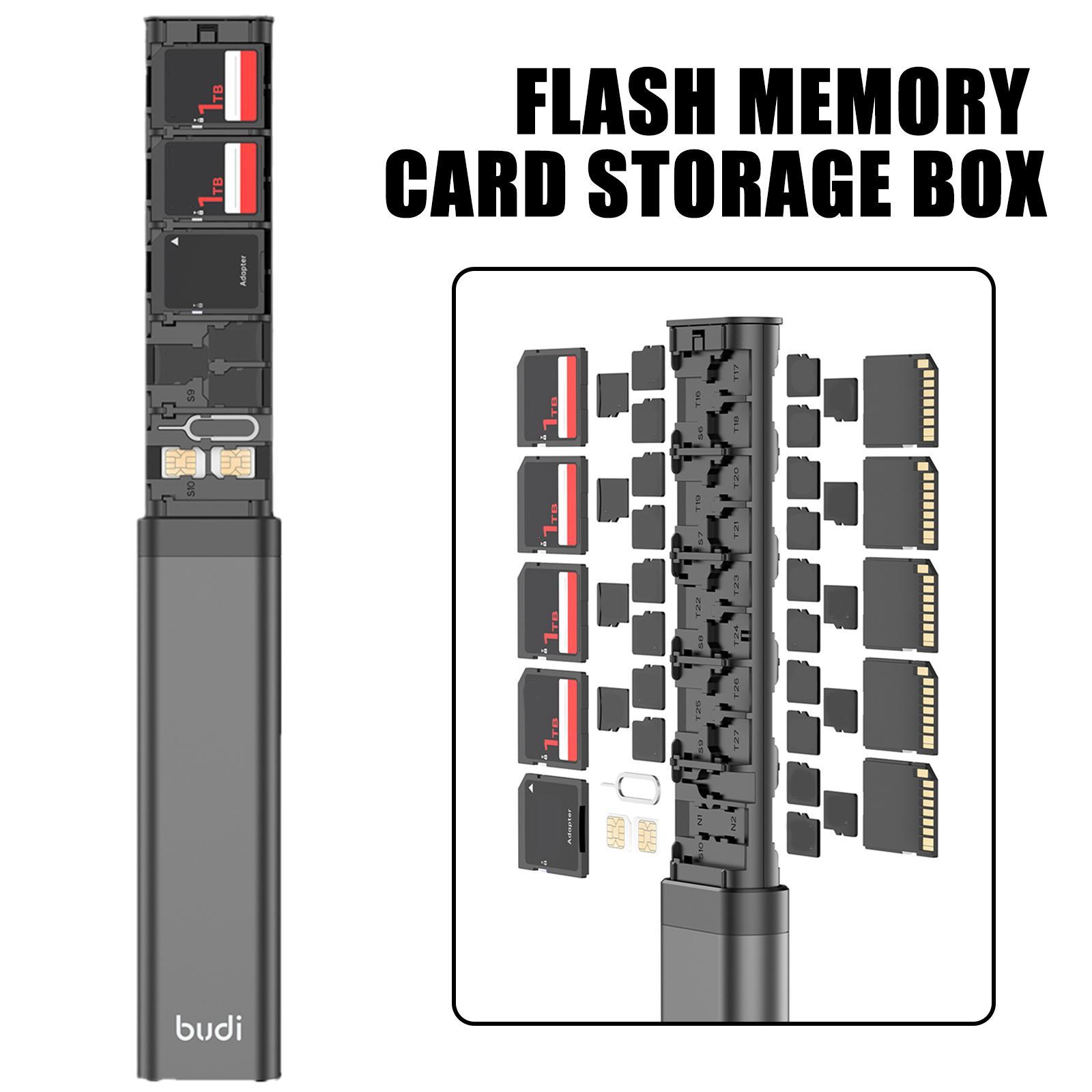 Budi lưu trữ đa chức năng Stick Micro SD SDXC SDHC TF Thẻ Sim chống sốc thẻ nhớ lưu trữ hộp trường hợp bảo vệ chủ **