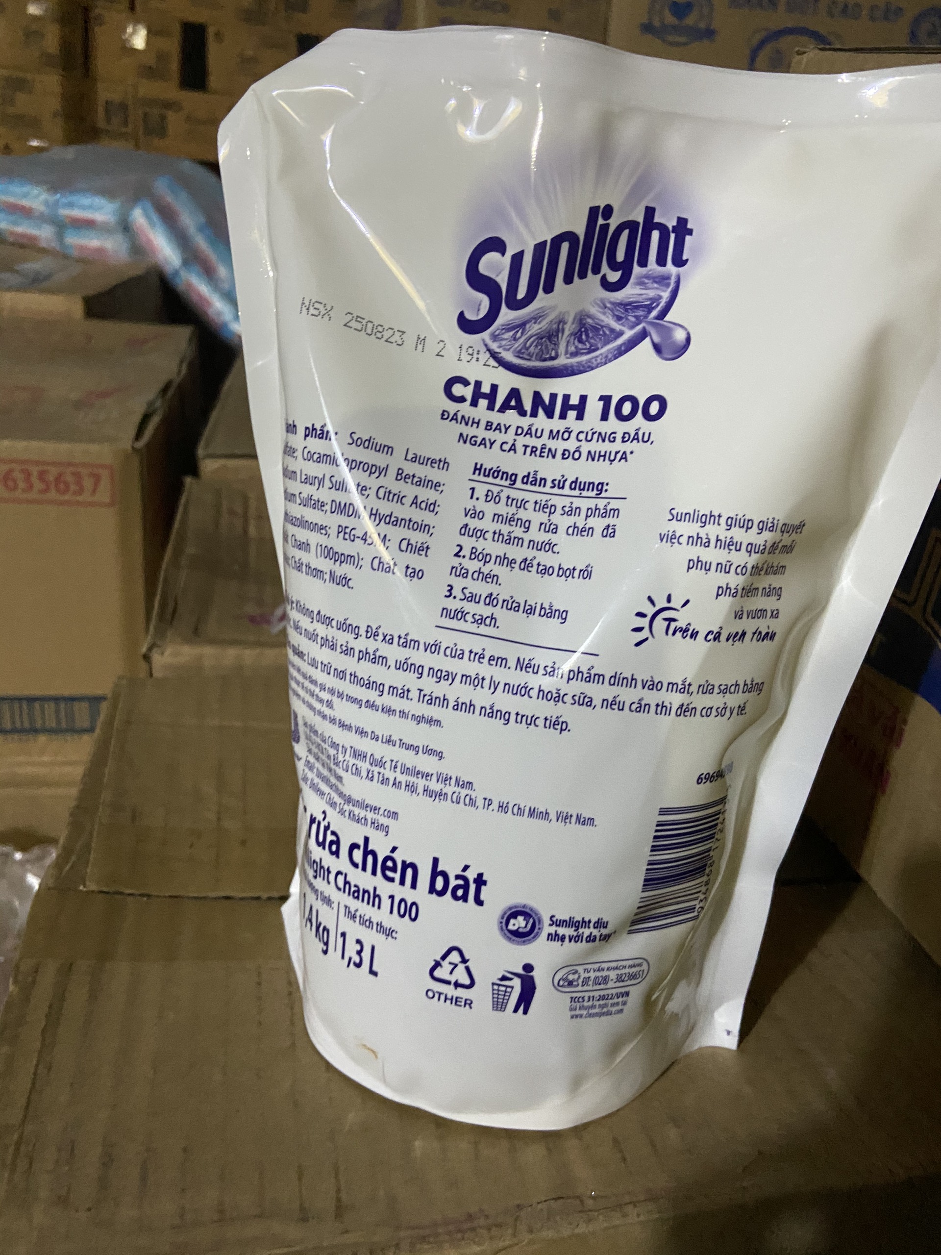 Nước rửa chén Sunlight Chanh Túi 750g