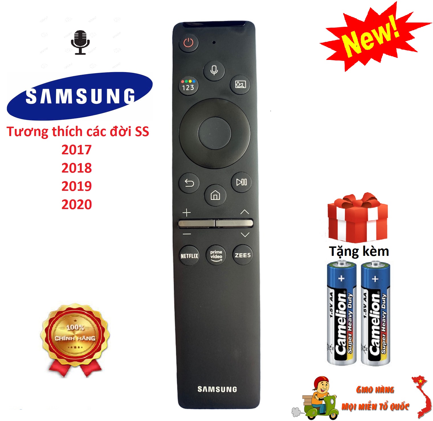 Điều khiển tivi Samsung smart giọng nói BN59-01329H dùng chung các đời 2017,18,19,20 [ BH 3 tháng ]
