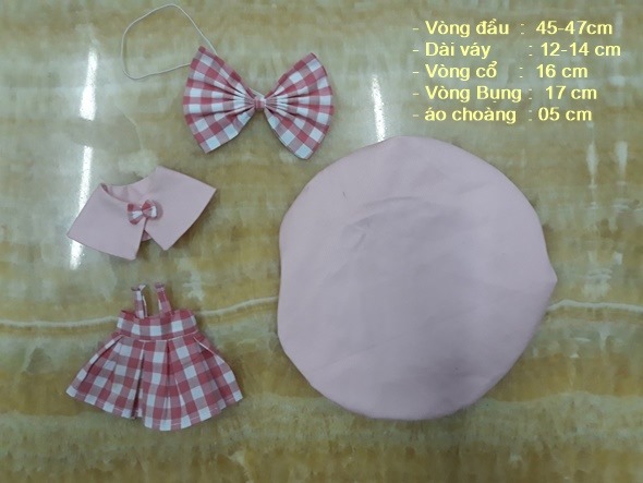 Outfit doll Identity set váy hồng