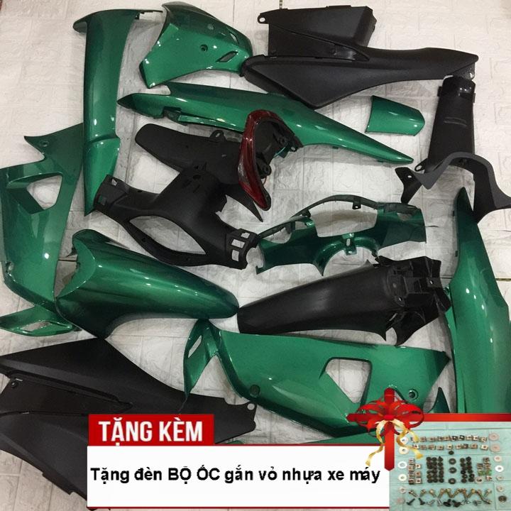 [TẶNG TEM] Bộ dàn áo xe Wave RS - wave alpha - wave s100 - Nhựa nguyên sinh ABS màu Xanh Heineken, tặng kèm bộ ốc theo xe - có TẶNG BỘ TEM 3 lớp xịn