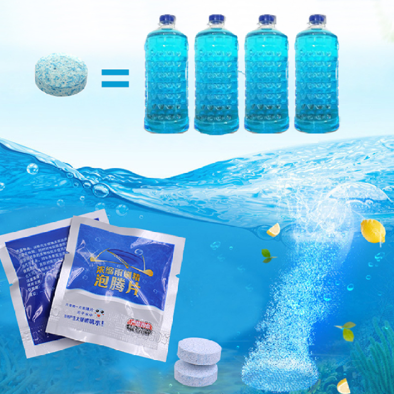 Combo 10 Viên Sủi Nén Rửa Kính Ô tô, Xe Hơi Đa Năng (1 Viên Pha Được 4 Lít Nước)