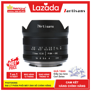 (Chính hãng) Ống kính MF 7Artisans 7.5mm f2.8 Fisheye mark II thumbnail