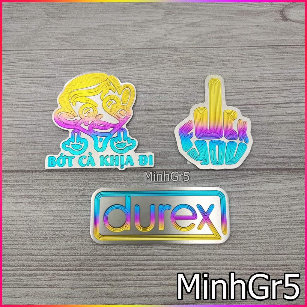 LOGO TEM STICKER GR5 TITAN BỚT CÀ KHỊA, NGÓN TAY, DUREX