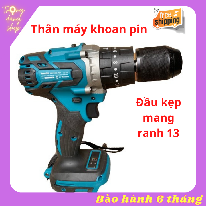 Thân máy khoan pin makita đầu 13 động cơ dây đồng 100%