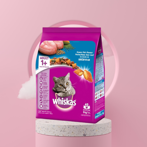 Hạt cho mèo Whiskas vị cá biển 3kg siêu hấp dẫn thú cưng