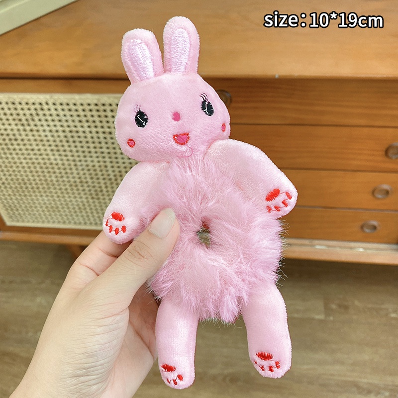 Dây cột tóc dây buộc tóc thú bông lông độc đáo- Kitty- thỏ- gấu