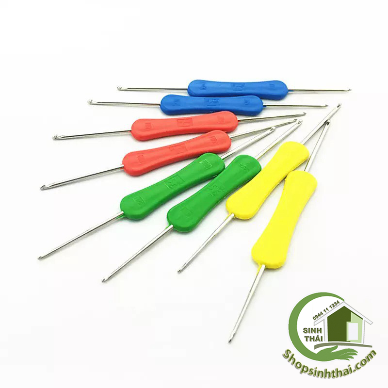 [HCM]Cây kim móc len thân nhựa hai đầu inox - giao màu ngẫu nhiên