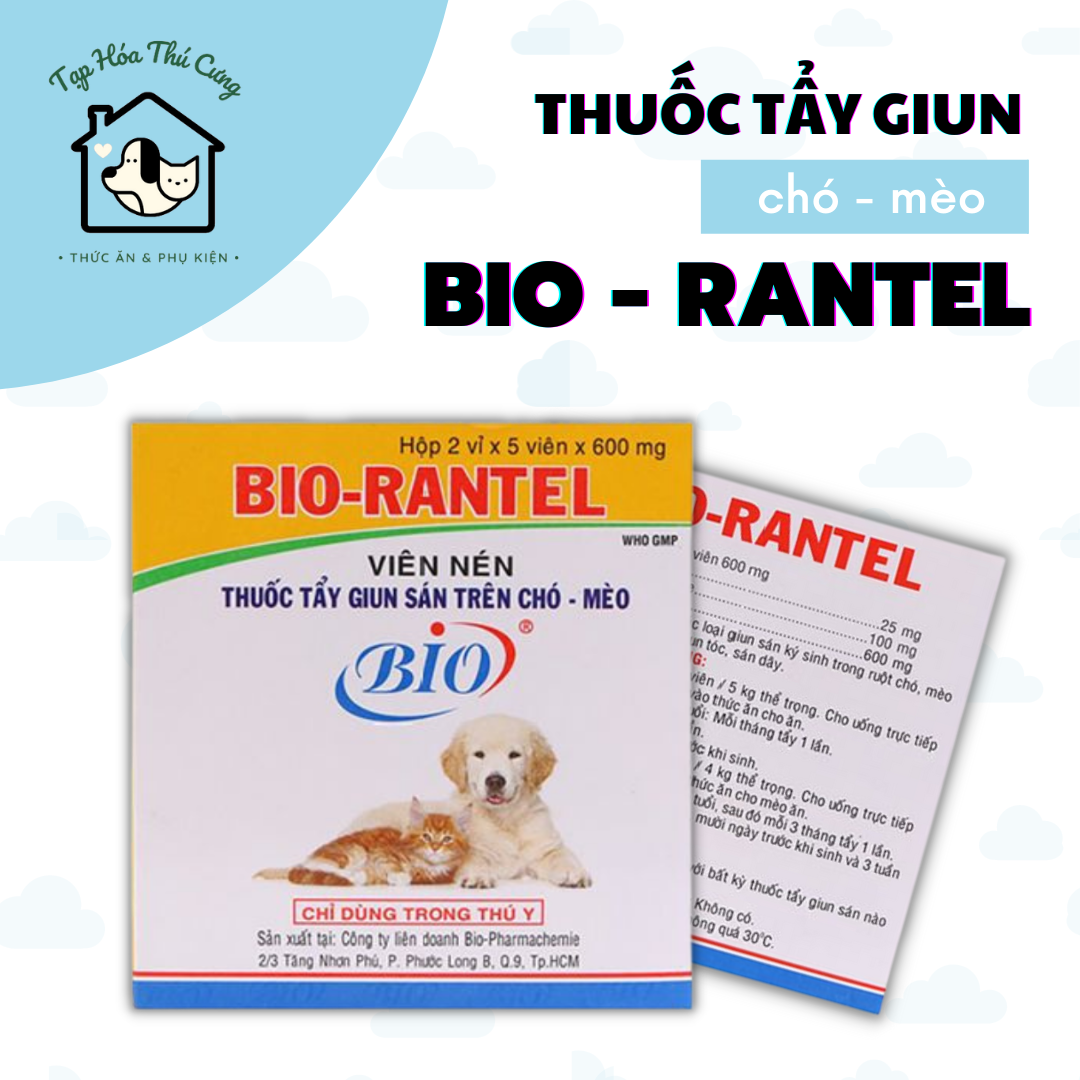 Tẩy giun sán bio-rantel cho chó mèo - xổ giun chó mèo