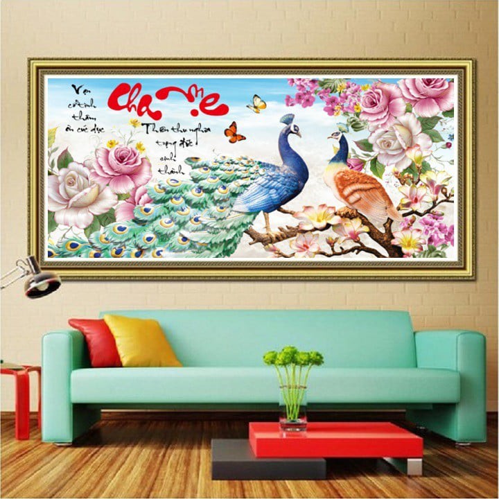 Tranh đính đá cha mẹ i 100x50cm i lv160