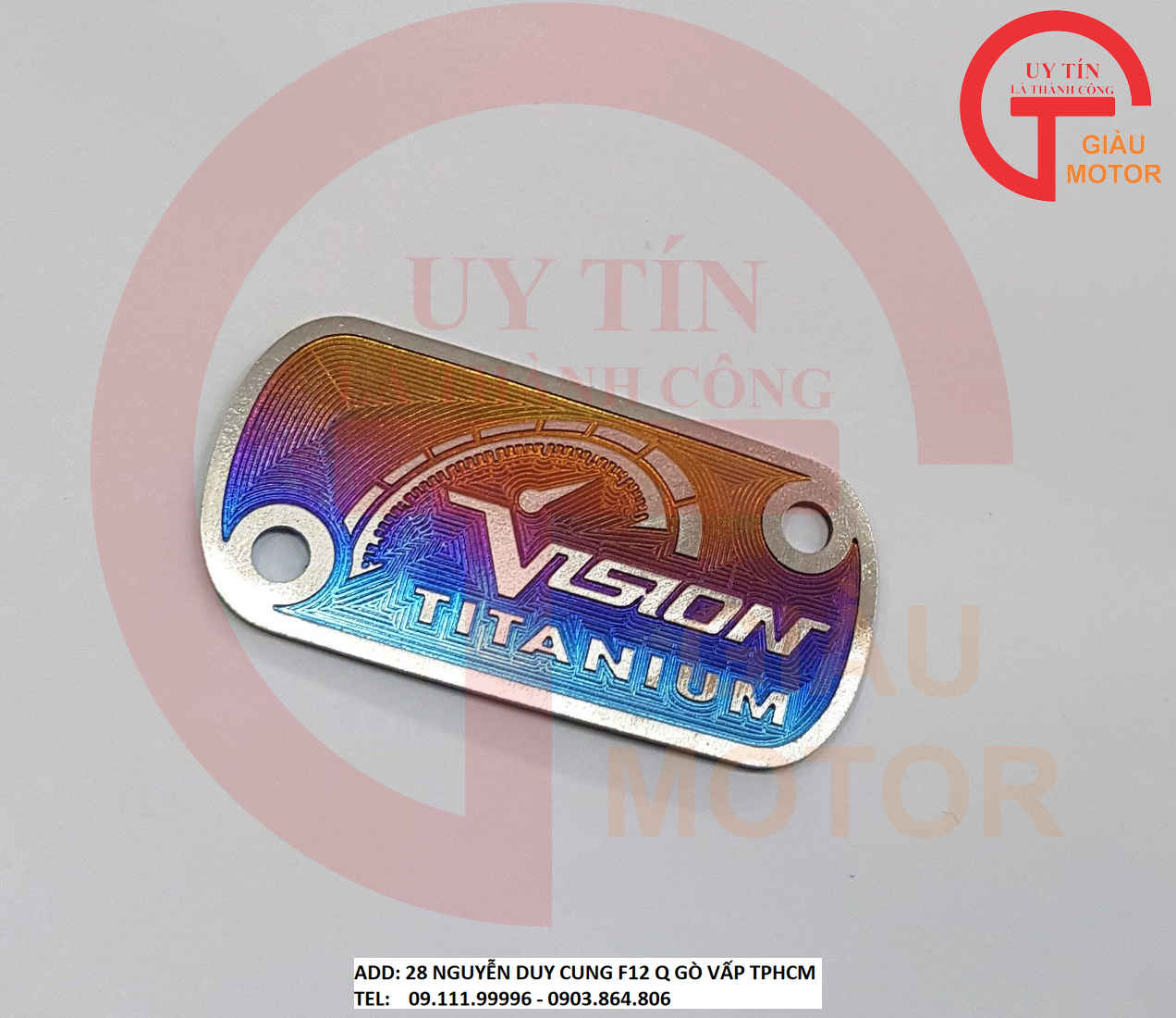 MIẾNG TEN TITAN DÁN NẮP BÌNH DẦU XE HONDA VISION