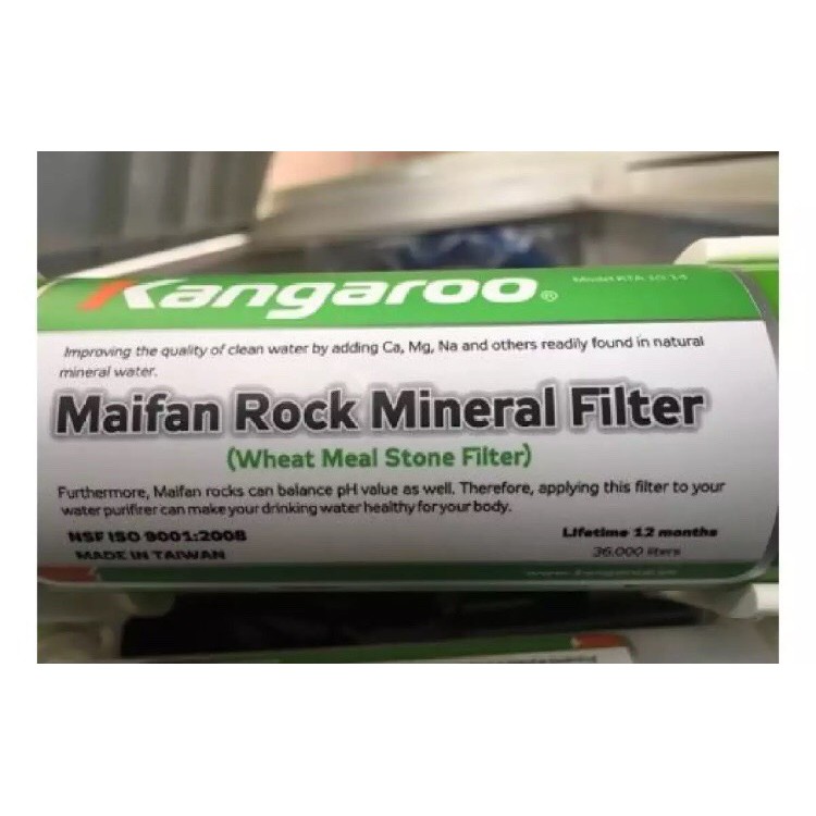 Lõi lọc số 8 Kangaroo - lõi đá Maifan/ lõi khoáng số 8 Kangaroo (có co nối đi kèm)