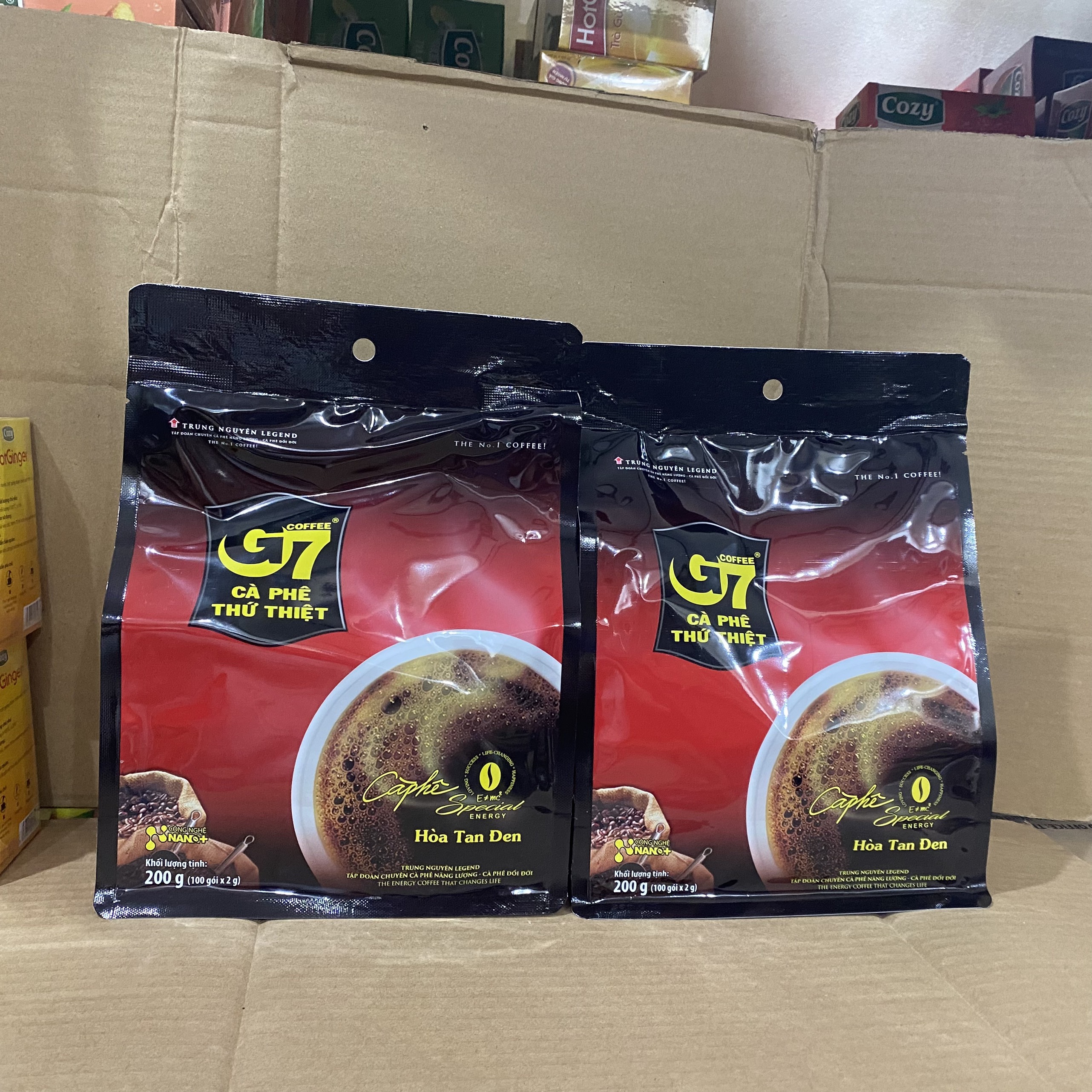 Cà Phê G7 Hòa Tan Đen - Không Đường - Bịch 100 gói 2g