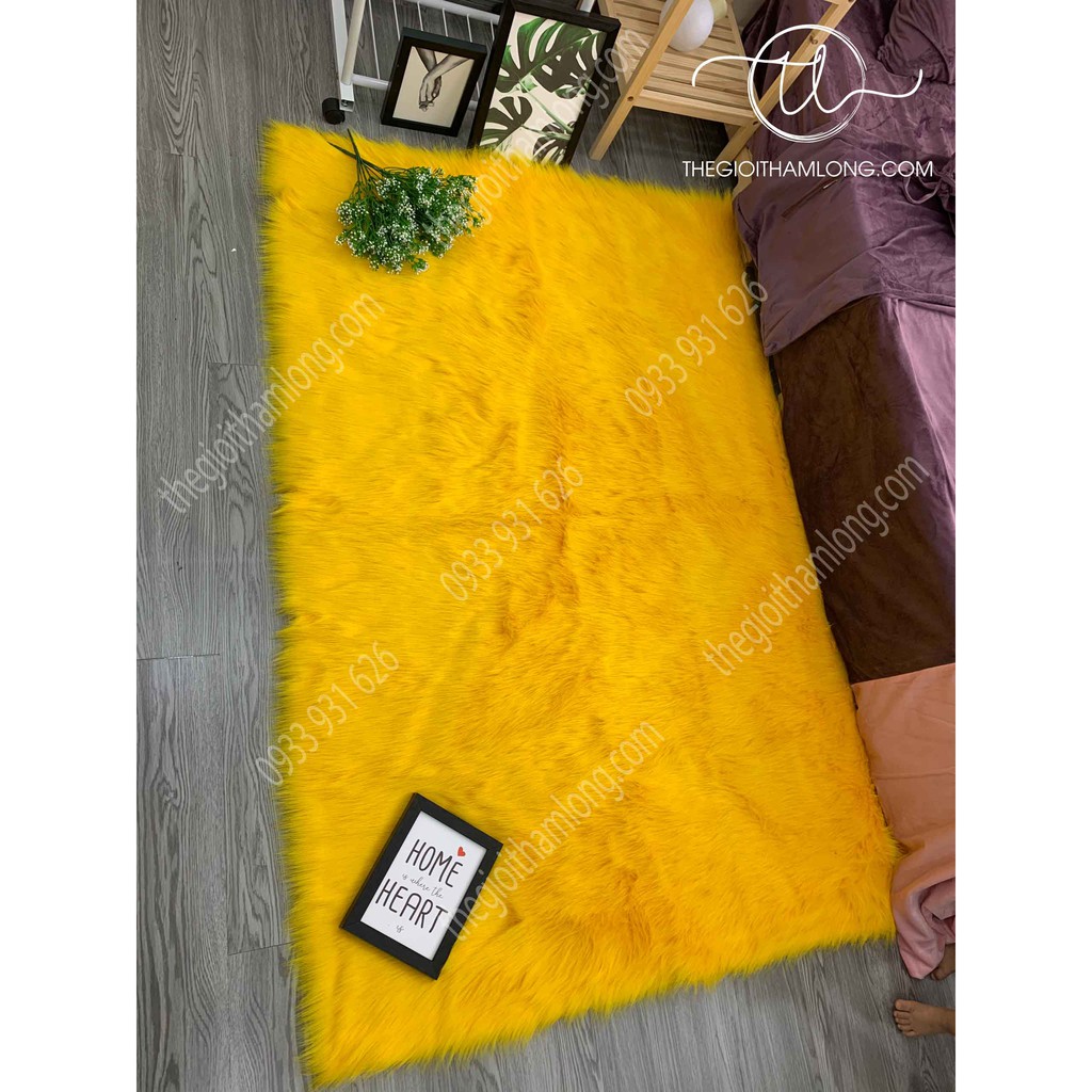 Thảm lông màu vàng - lông dài hồ ly 5cm
