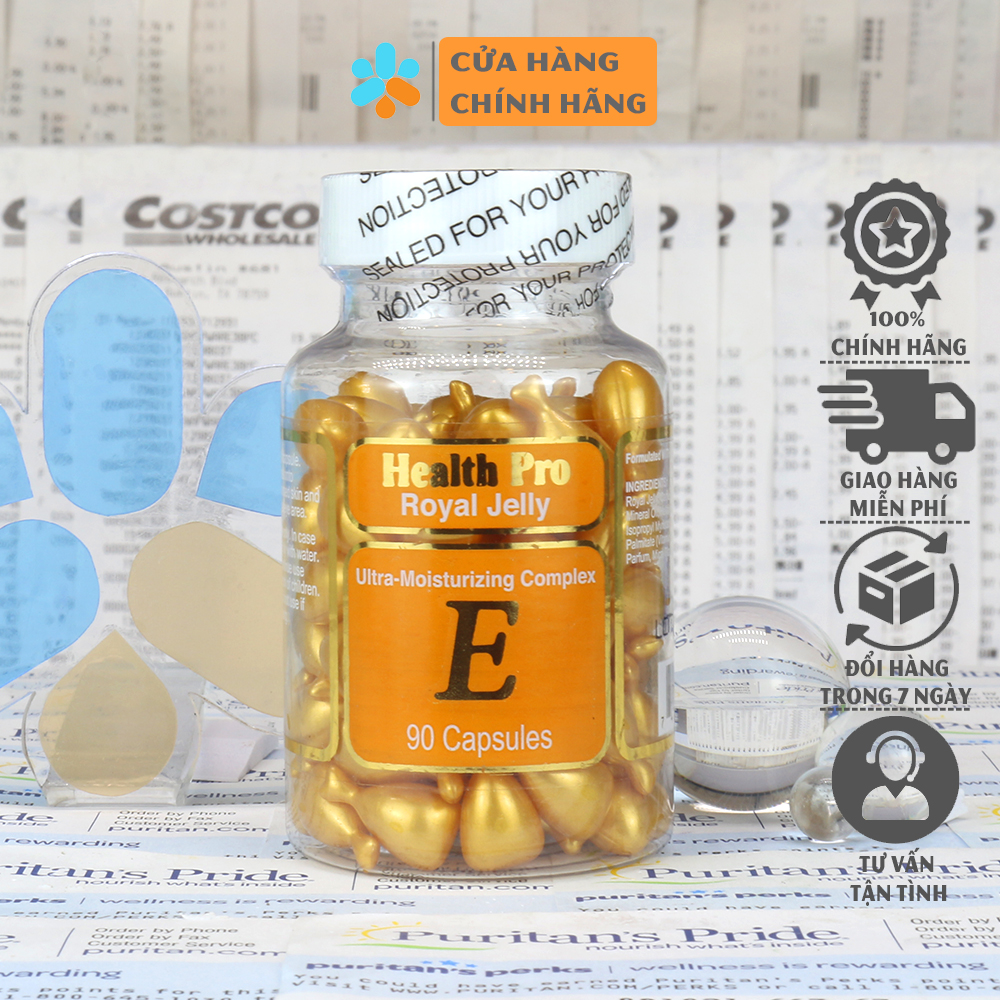 Vitamin e dạng viên thoa mặt health pro 90 viên của mỹ