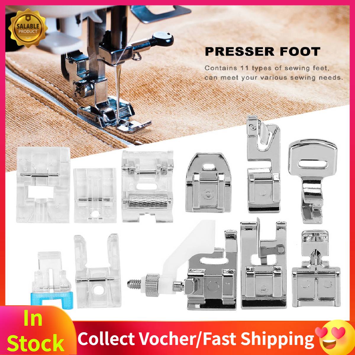 11Pcs/Set Multifunction Household Sewing Machine Presser Foot Tool Kit Accessory