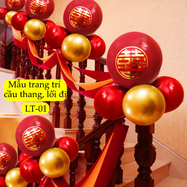 Bộ bong bóng trang trí cầu thang đám cưới happy wedding - Phụ kiện ...