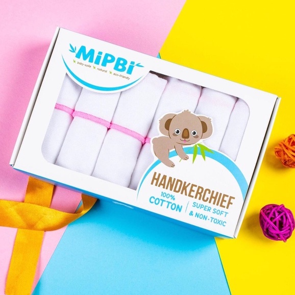 Khăn sữa Mipbi 10 điểm 4 lớp, túi 10 khăn