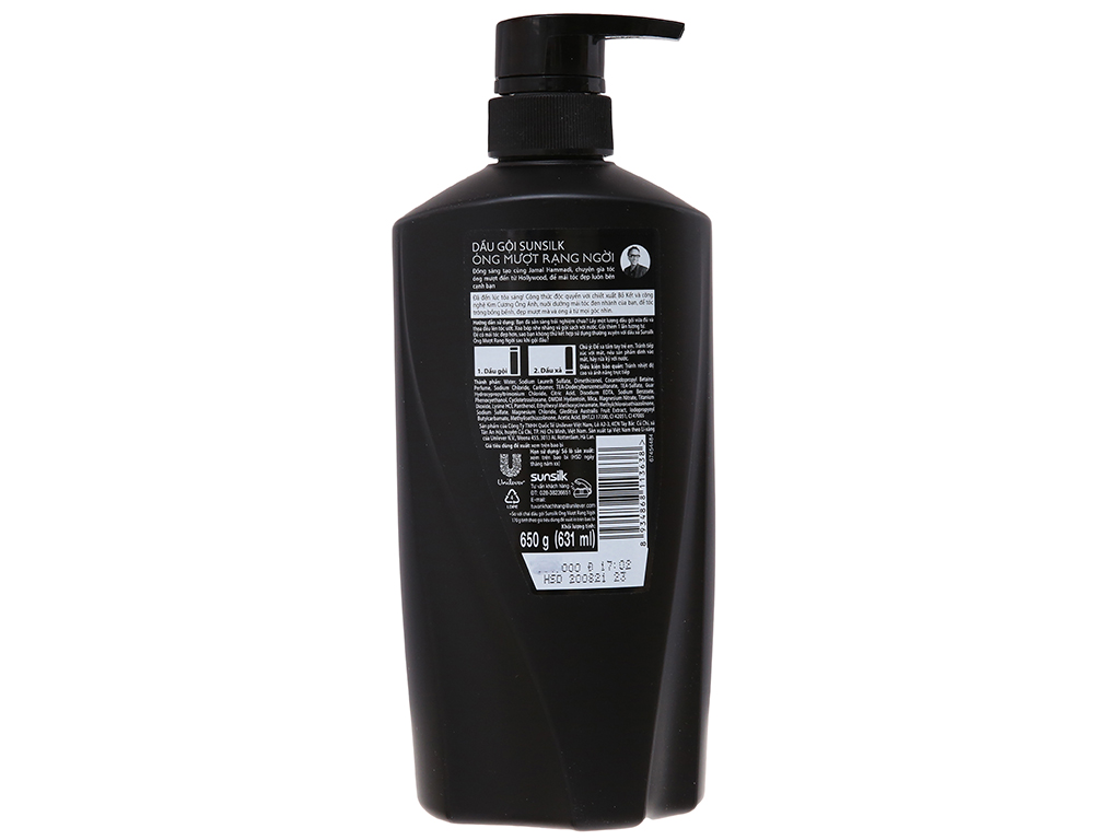 Dầu gội Sunsilk đen/vàng óng mượt 650gr