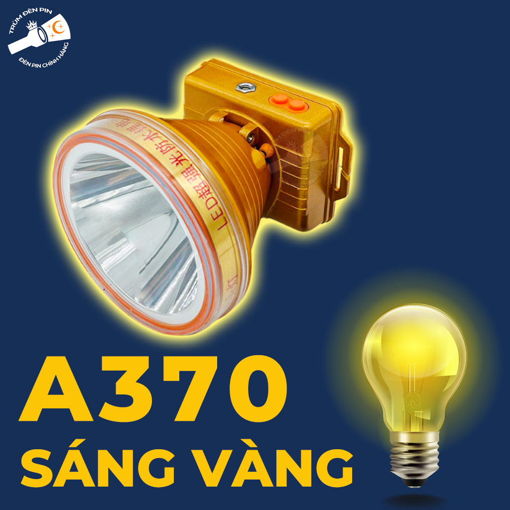 Đèn đeo đầu siêu sáng 500W YUXING A370 LED đèn pin đội đầu chiếu xa chống nước ánh sáng Vàng và Trắng