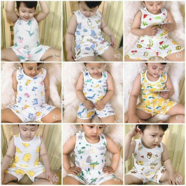 Combo 5 bộ sát nách cotton giấy thông hơi ( TẶNG VÒNG DÂU TẰM CHO BÉ )