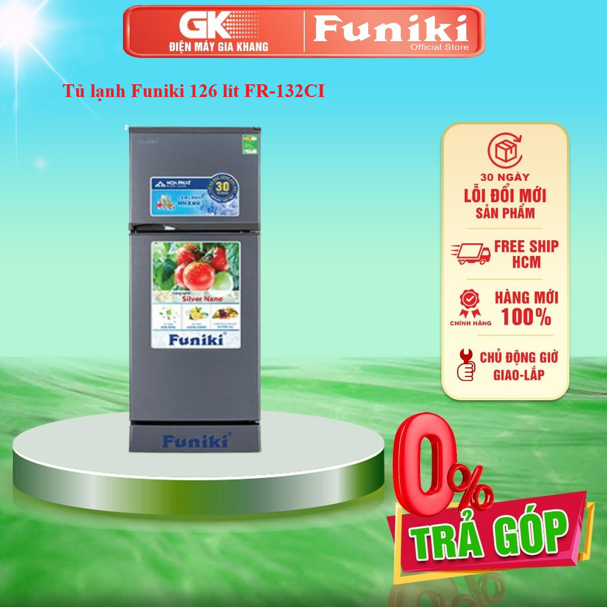 Tủ lạnh funiki hòa phát fr 132ci 130 lít - miễn phí vận chuyển hcm - giao toàn quốc - freeship hcm