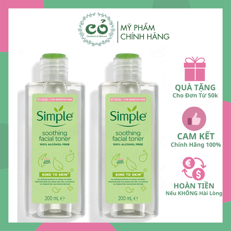 Nước hoa hồng Simple kind to skin soothing facial toner thành phần của sản phẩm hoàn toàn lành tính và an toàn cho người sử dụng chất lượng và công dụng của sản phẩm đảm bảo như mô tả cao cấp