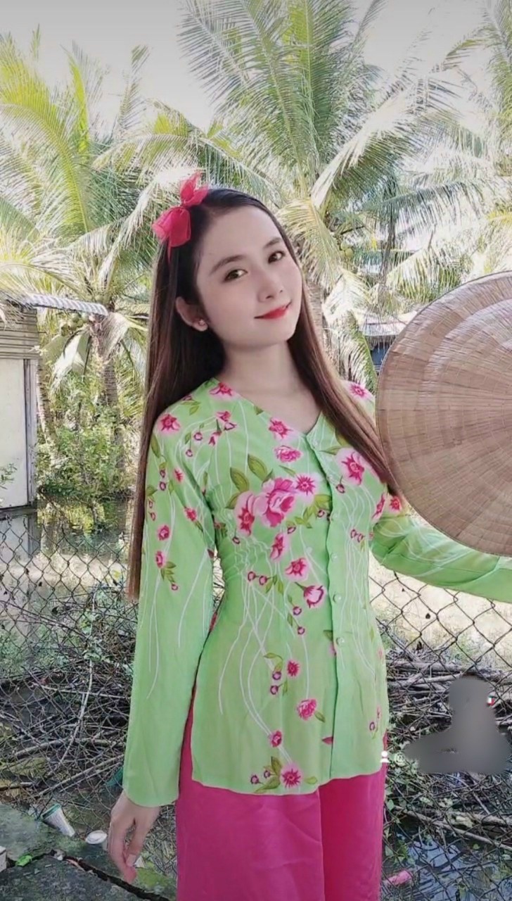 SET BÀ BA LỤA IN HOA ĐÀO XINH