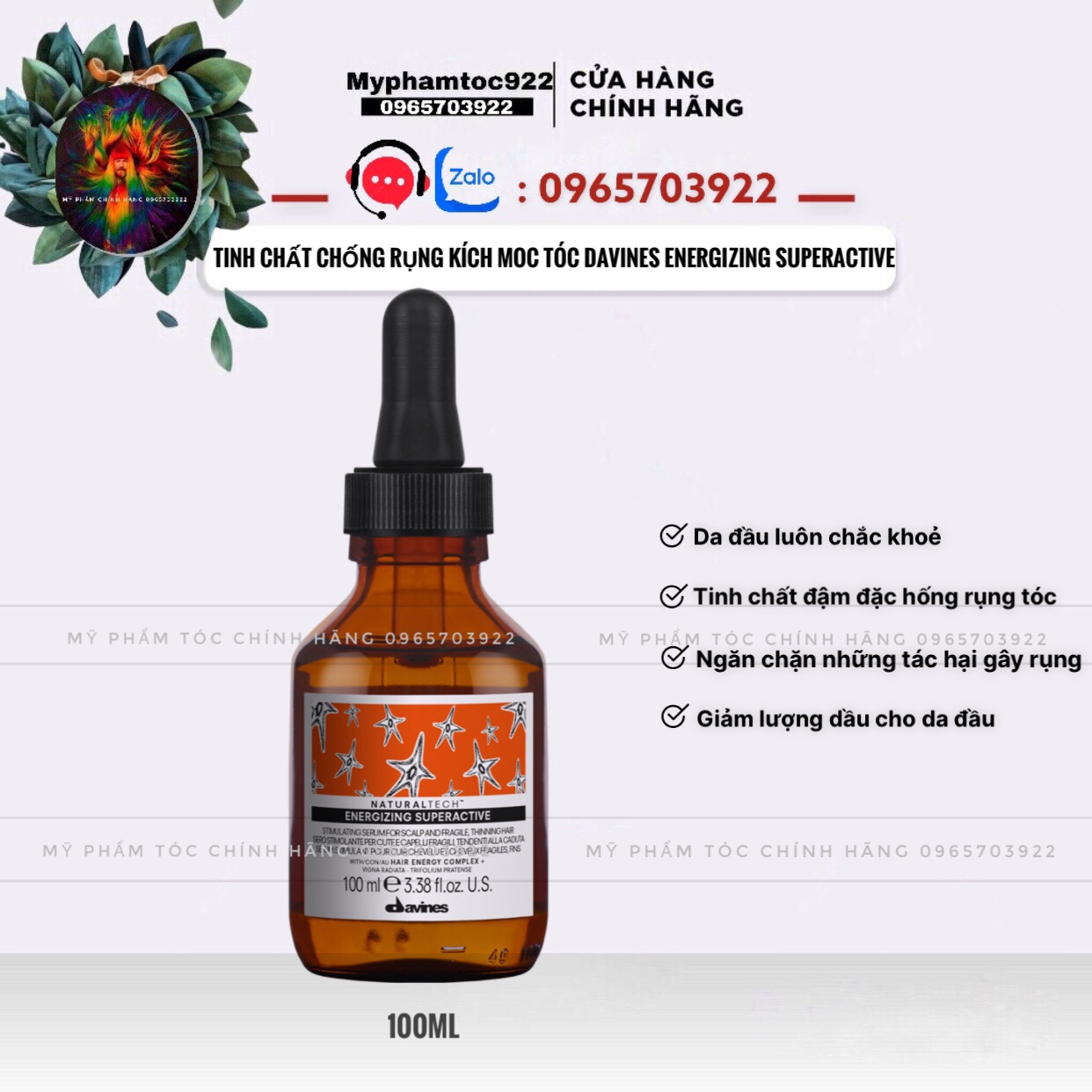 Tinh chất chống rụng davines energizing superactive 100ml